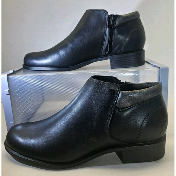 SAS Women's Black Leather Bethany Incense SideZip Comfort Ankle Bootie Sz 11.5 M - Picture 1 of 16